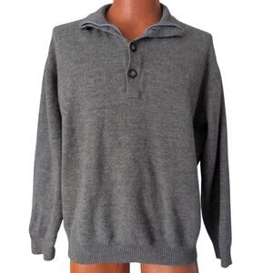 Merino‎ Wool Collared Polo Sweater Men XL Elbow Patch Preppy Old Money Classic